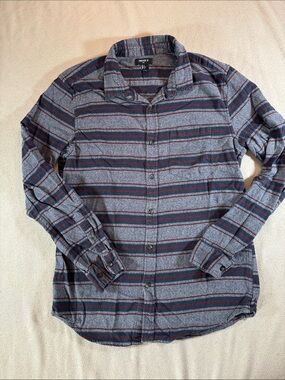 Forever 21 Men’s Heather Blue Striped Button-Down Shirt